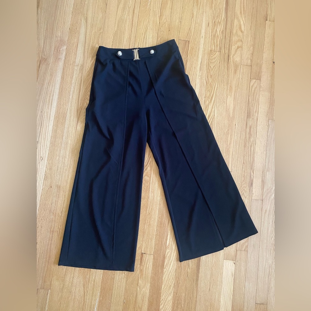 Fashionova XL Thigh High Slit Pants Black